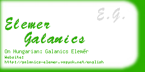 elemer galanics business card