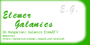 elemer galanics business card